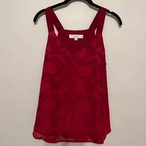 Ann Taylor LOFT Small Petite Dark Red Shell Blouse
